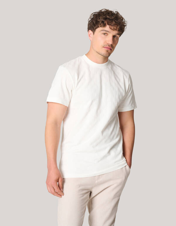 Block Textur T-Shirt Off White SHOEBY MEN