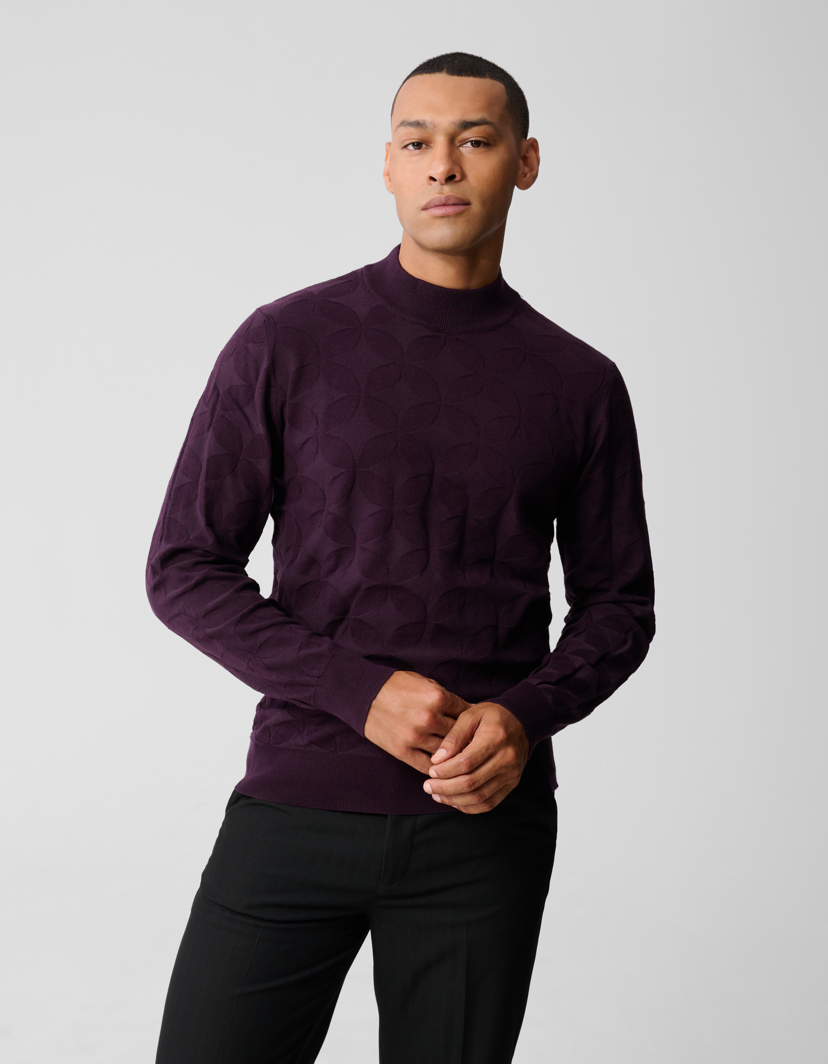 Glitzernder Strickpullover, Dunkelrot SHOEBY MEN