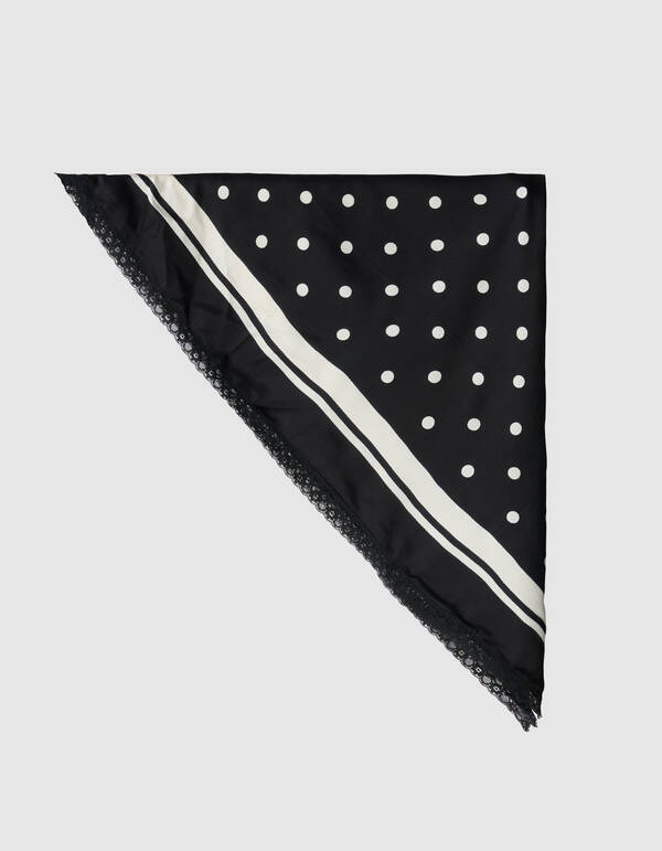 Kanten Polkadot Schal Schwarz/Wei&szlig; SHOEBY ACCESSOIRES