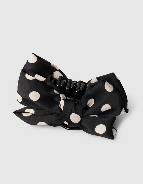 Polkadot-Streifen-Haarspange Schwarz SHOEBY ACCESSOIRES