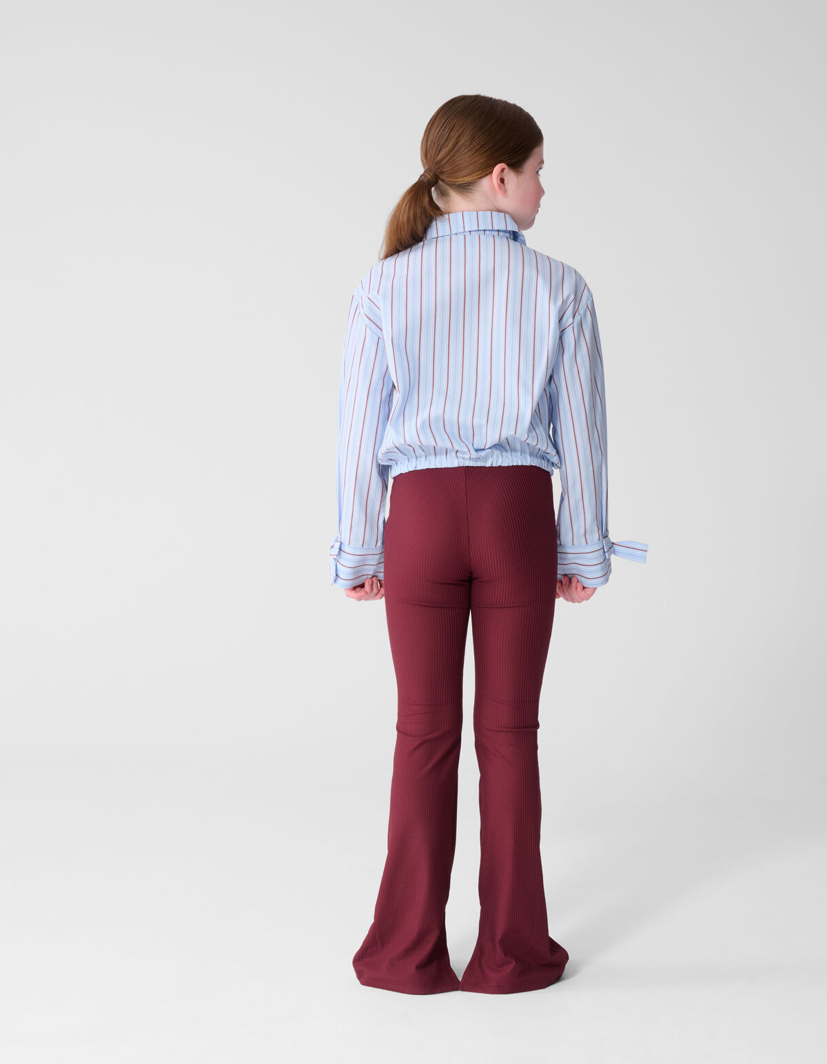 Nadelstreifen-Bluse mit Strasssteinen Hellblau SHOEBY GIRLS