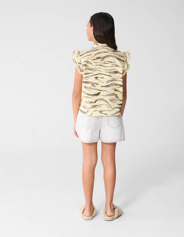 Tiger R&uuml;schentop Hellgelb SHOEBY GIRLS