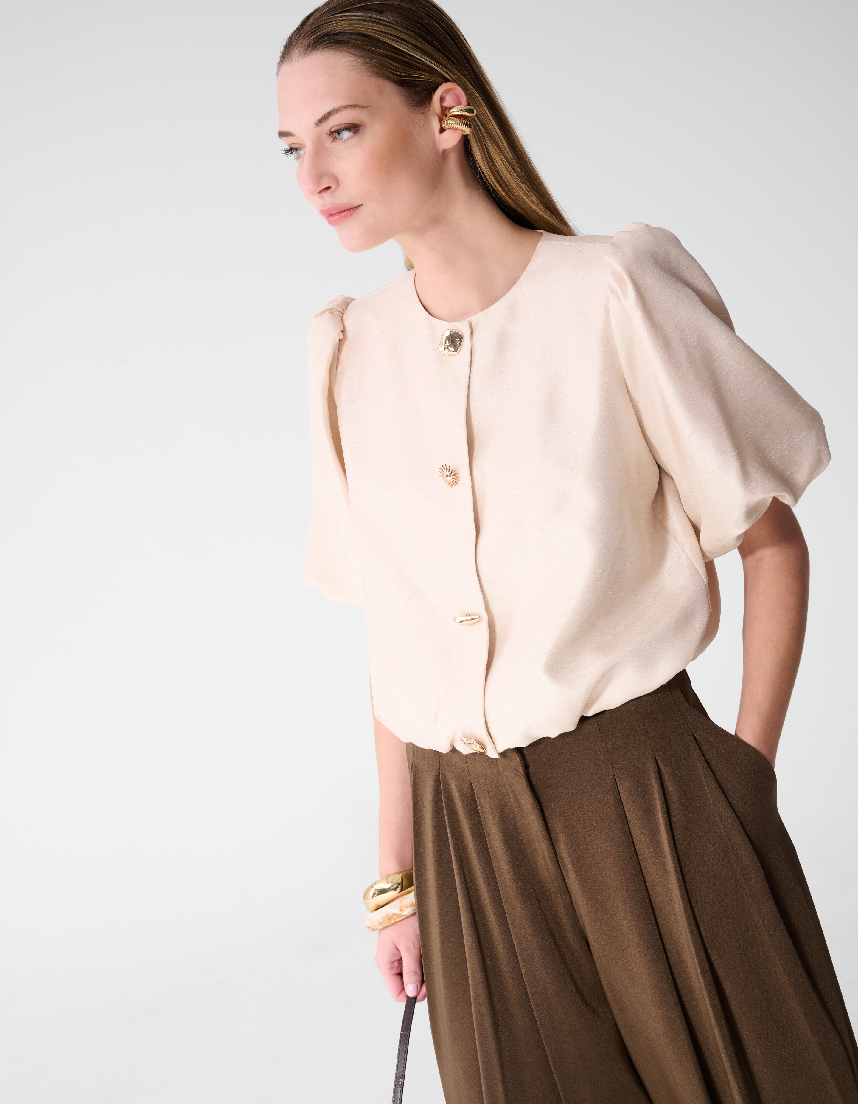 Button Bluse Gebrochen Wei&szlig; Von Fred SHOEBY WOMEN
