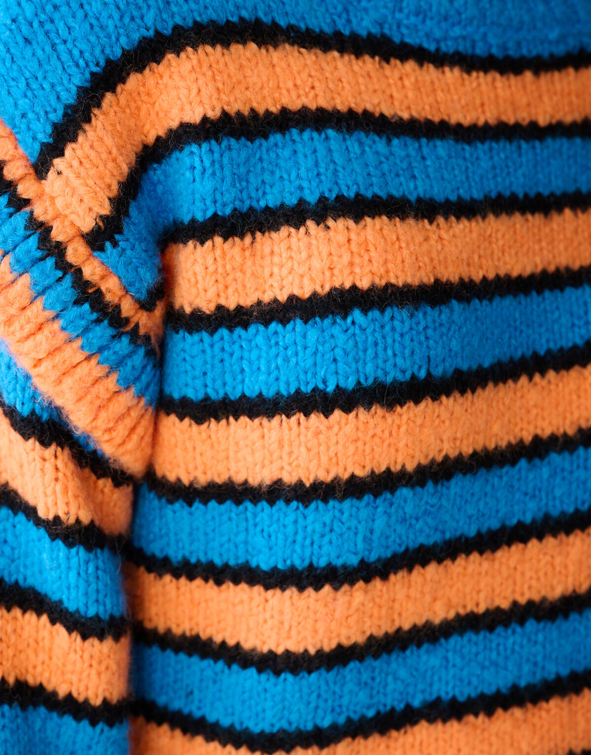 R&uuml;schestreifen Pullover Blau/Orange SHOEBY GIRLS