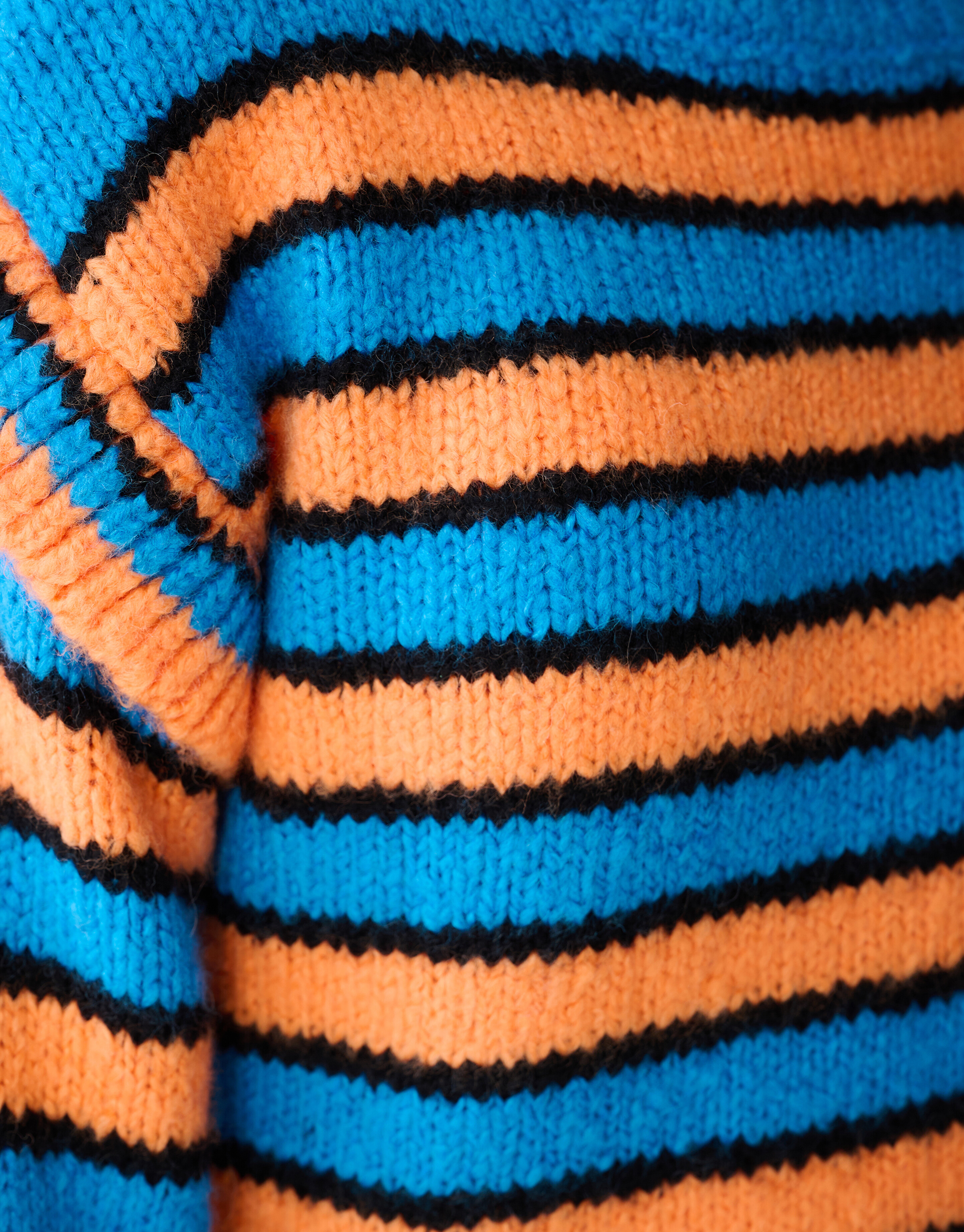 R&uuml;schestreifen Pullover Blau/Orange SHOEBY GIRLS