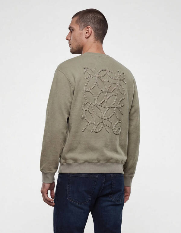 Embroidery Sweater Lichtgroen SHOEBY MEN
