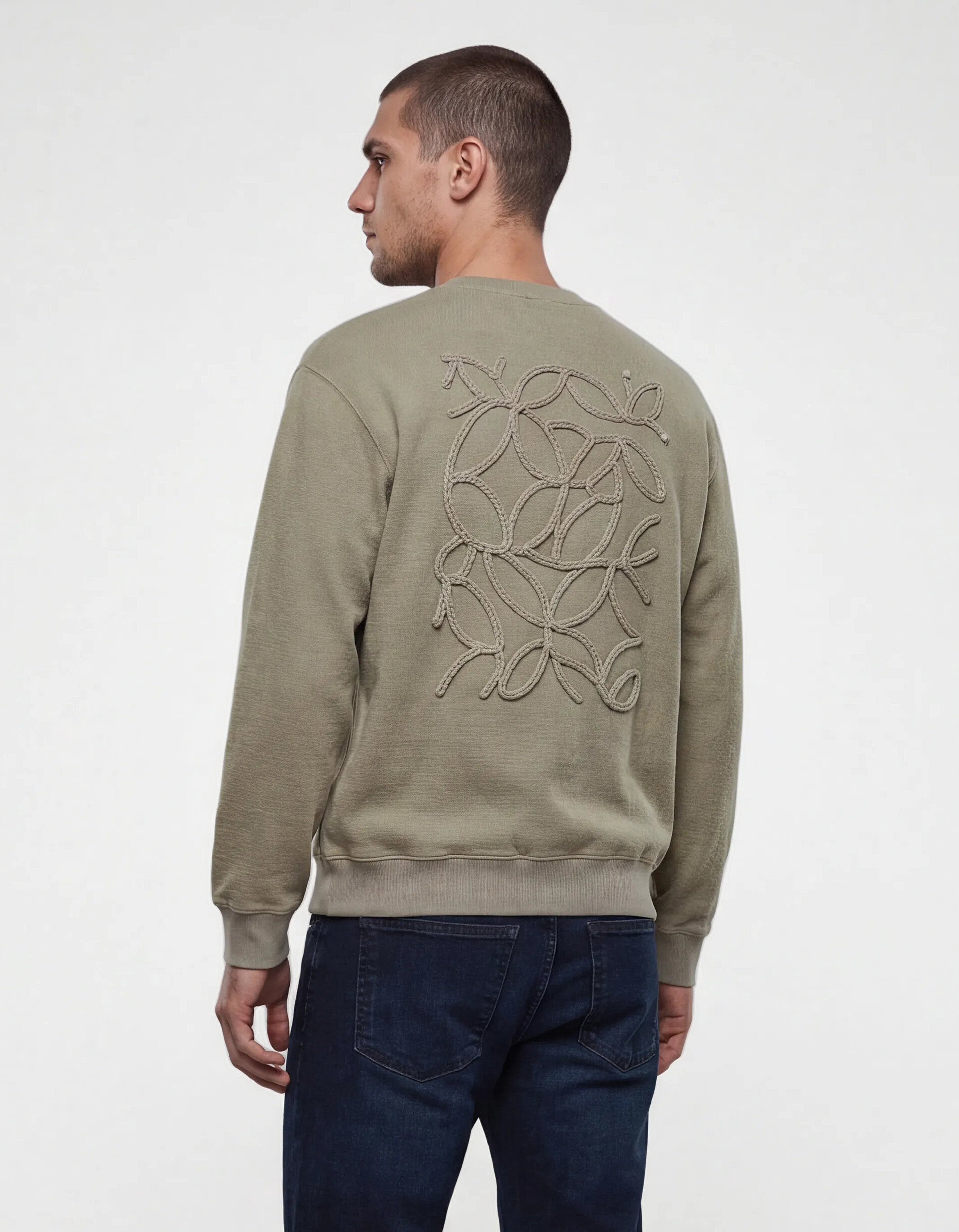 Embroidery Sweater Lichtgroen SHOEBY MEN