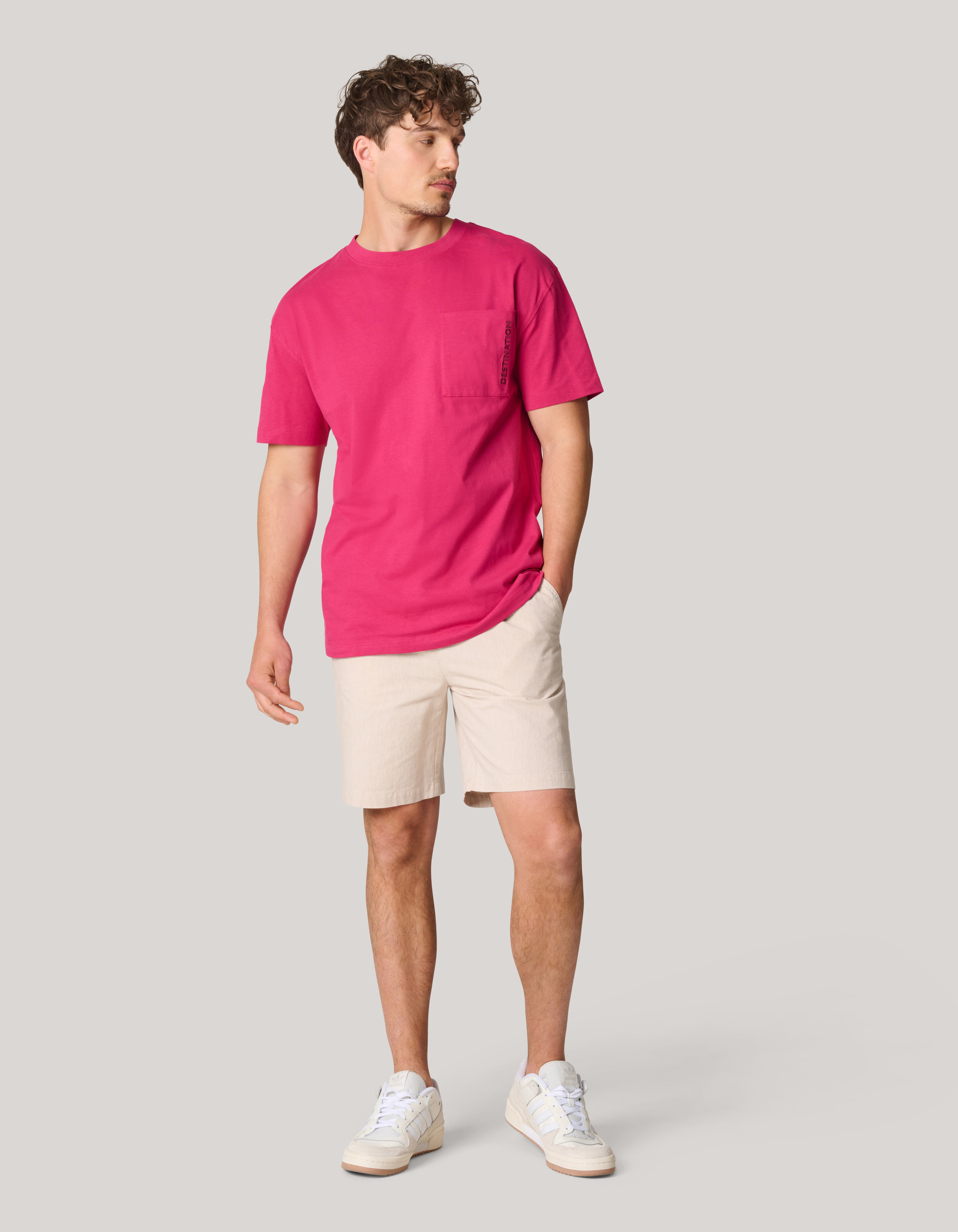 Stickerei-T-Shirt Rot SHOEBY MEN