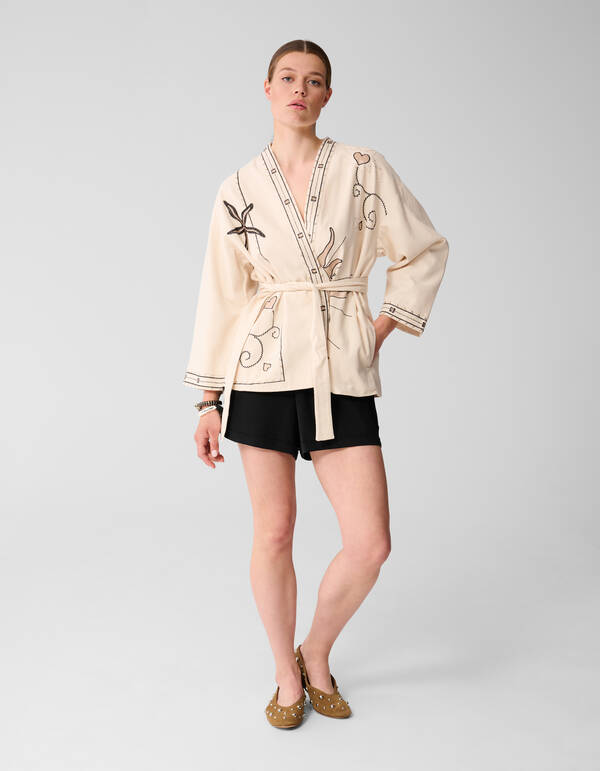 Artwork Kimono Jacke Off White SHOEBY WOMEN