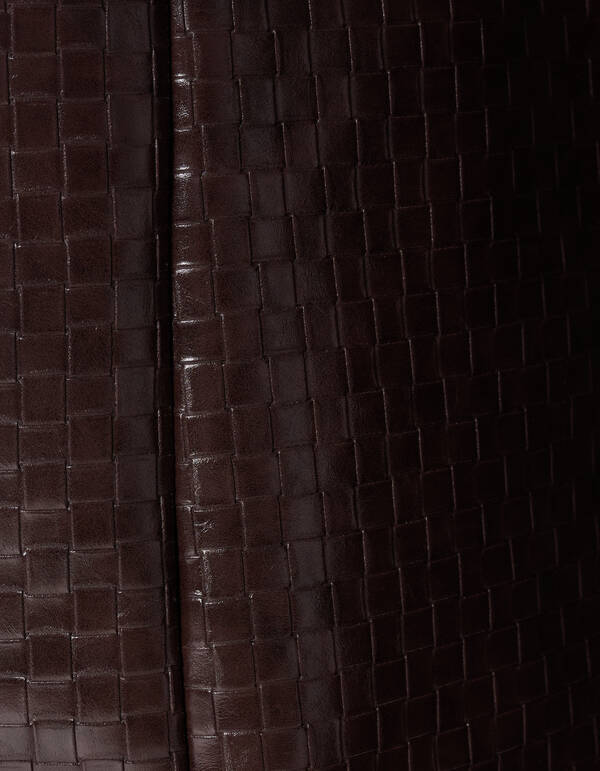 Braided Shopper Tas Donkerbruin SHOEBY ACCESSOIRES