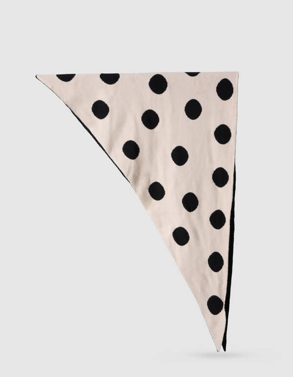 Polkadot Triangel Sjaal Zwart/Wit SHOEBY ACCESSOIRES
