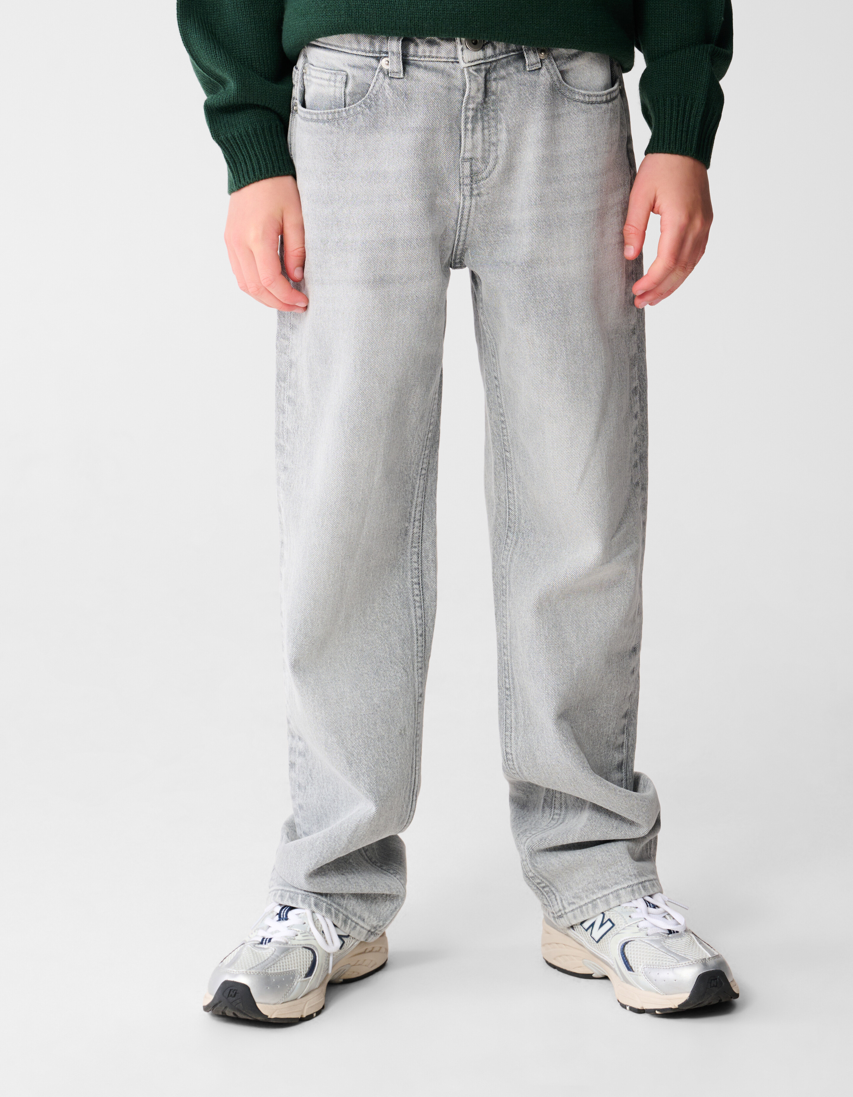 Baggy Fit Jeans Hellgrau SHOEBY BOYS