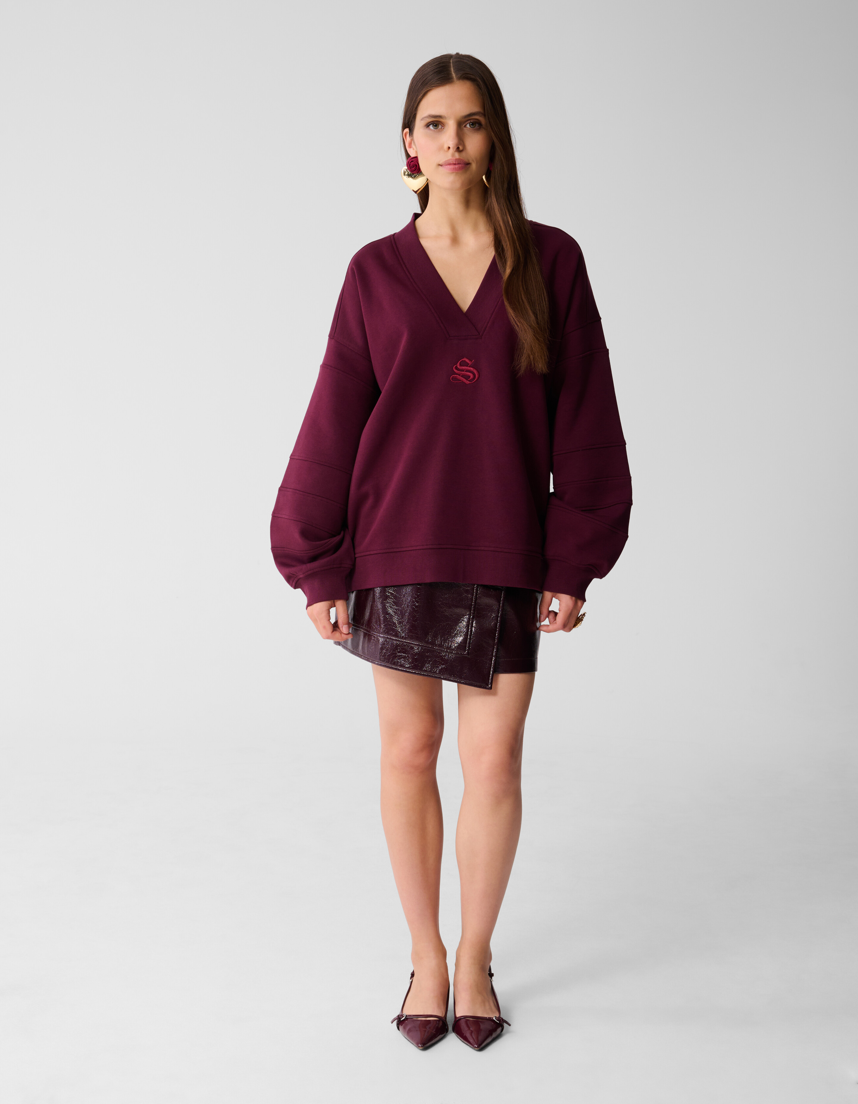 Varsity Logo Pullover Dunkelrot SHOEBY WOMEN