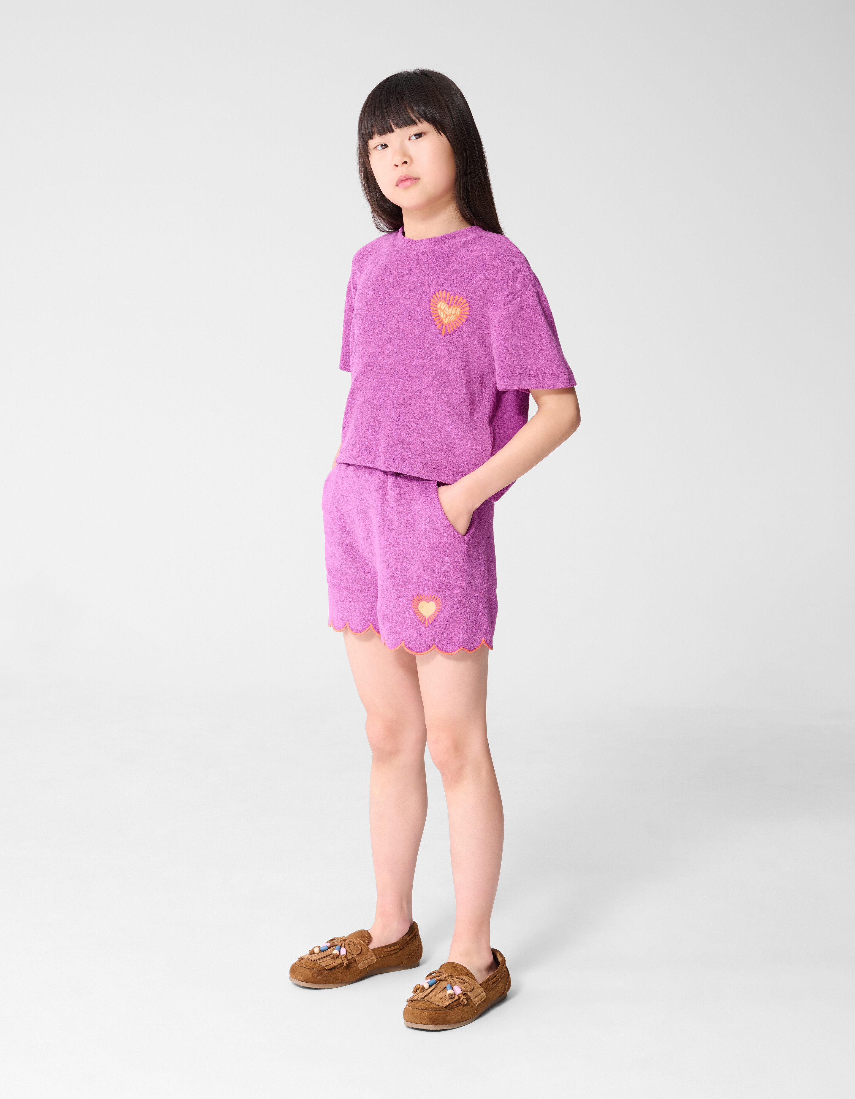 Frottee-Top mit Herz Lila SHOEBY GIRLS