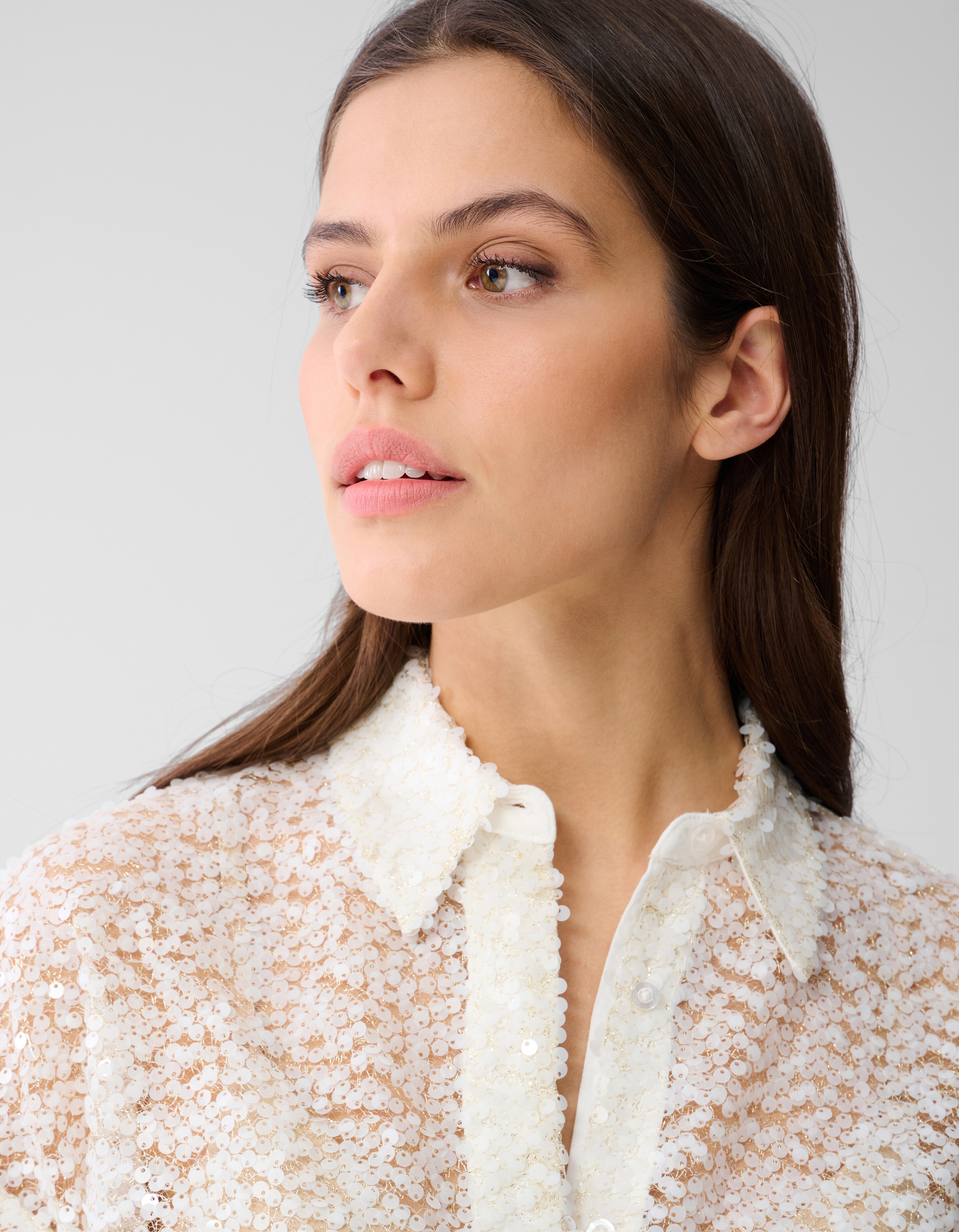 Übergroße Paillettenbluse Off White von Monica SHOEBY WOMEN