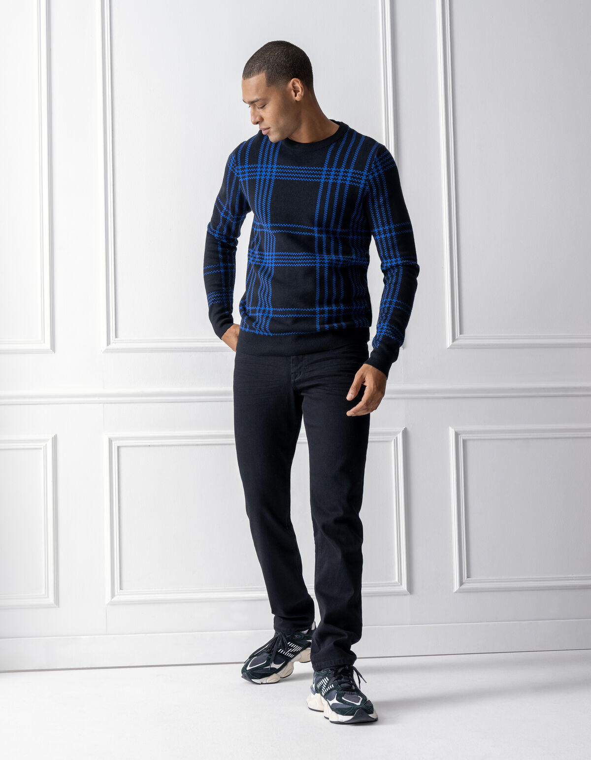 Karierter Pullover Schwarz SHOEBY MEN