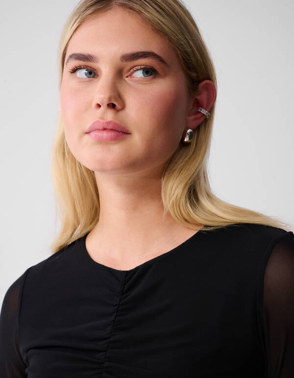 Transparentes Mesh-Top Schwarz SHOEBY WOMEN