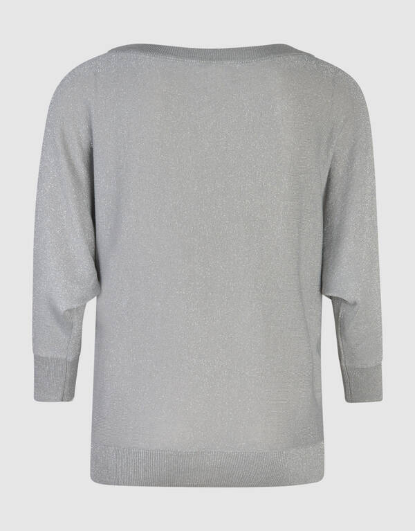 Glitzer Fledermaus Pullover Hellgrau SHOEBY WOMEN