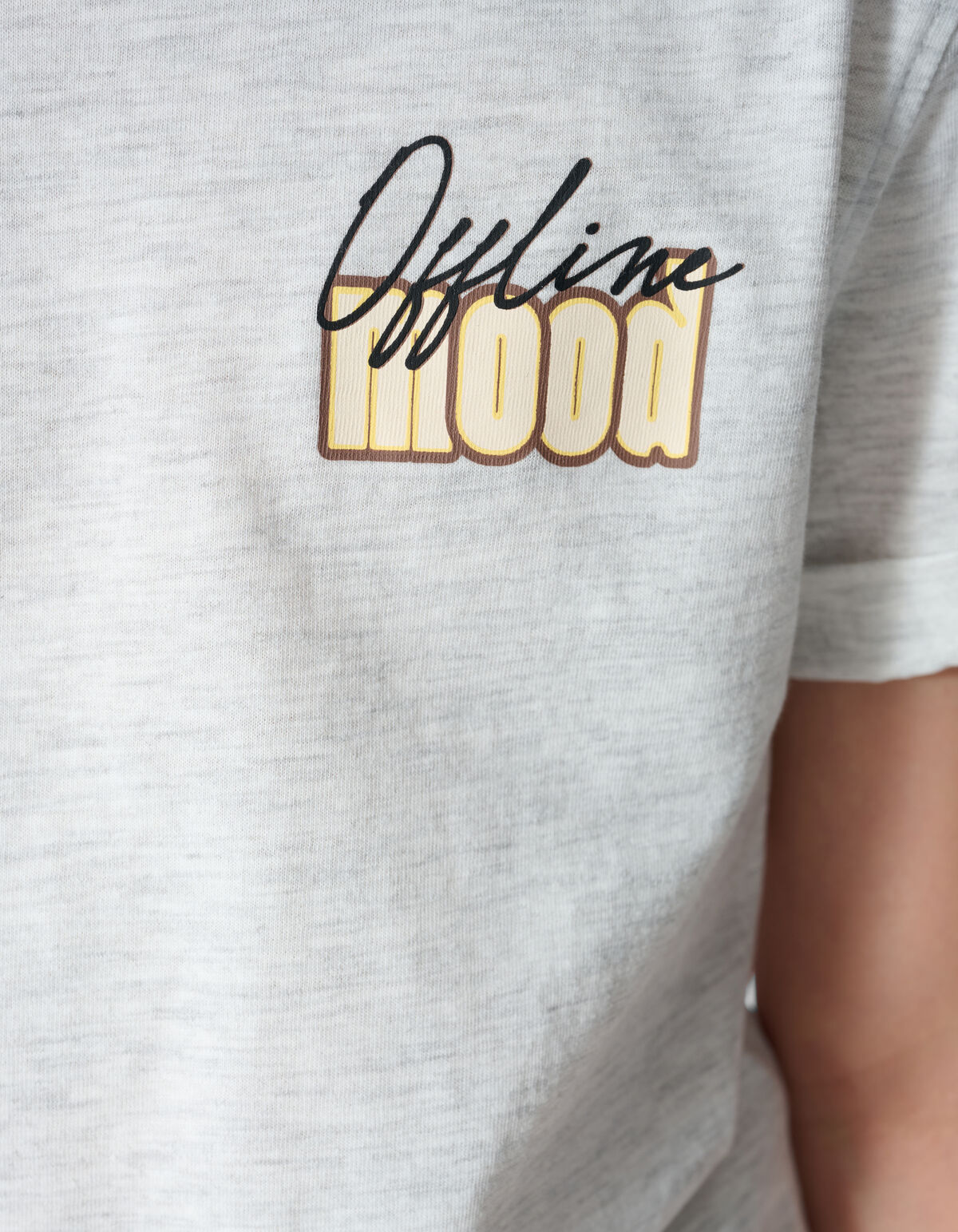 Offline Mood Artwork T-Shirt Hellgrau SHOEBY GIRLS