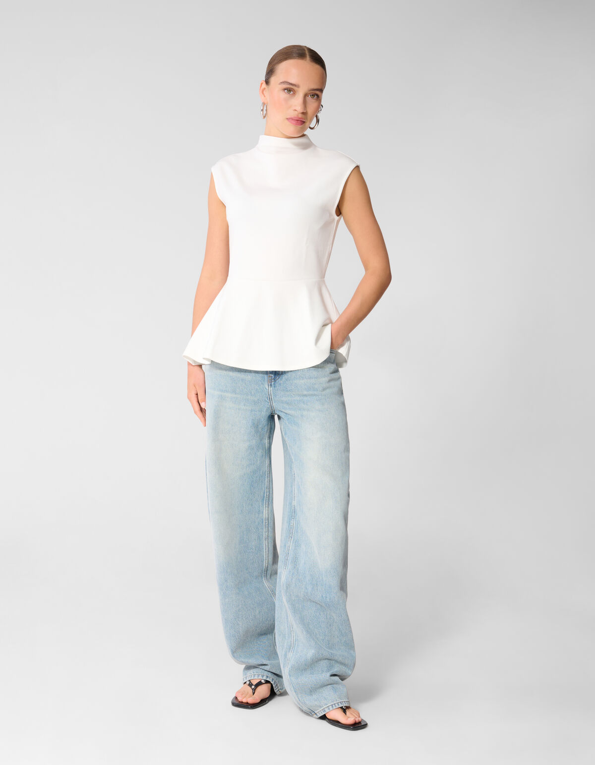 Wei&szlig;es Peplum-Top SHOEBY WOMEN
