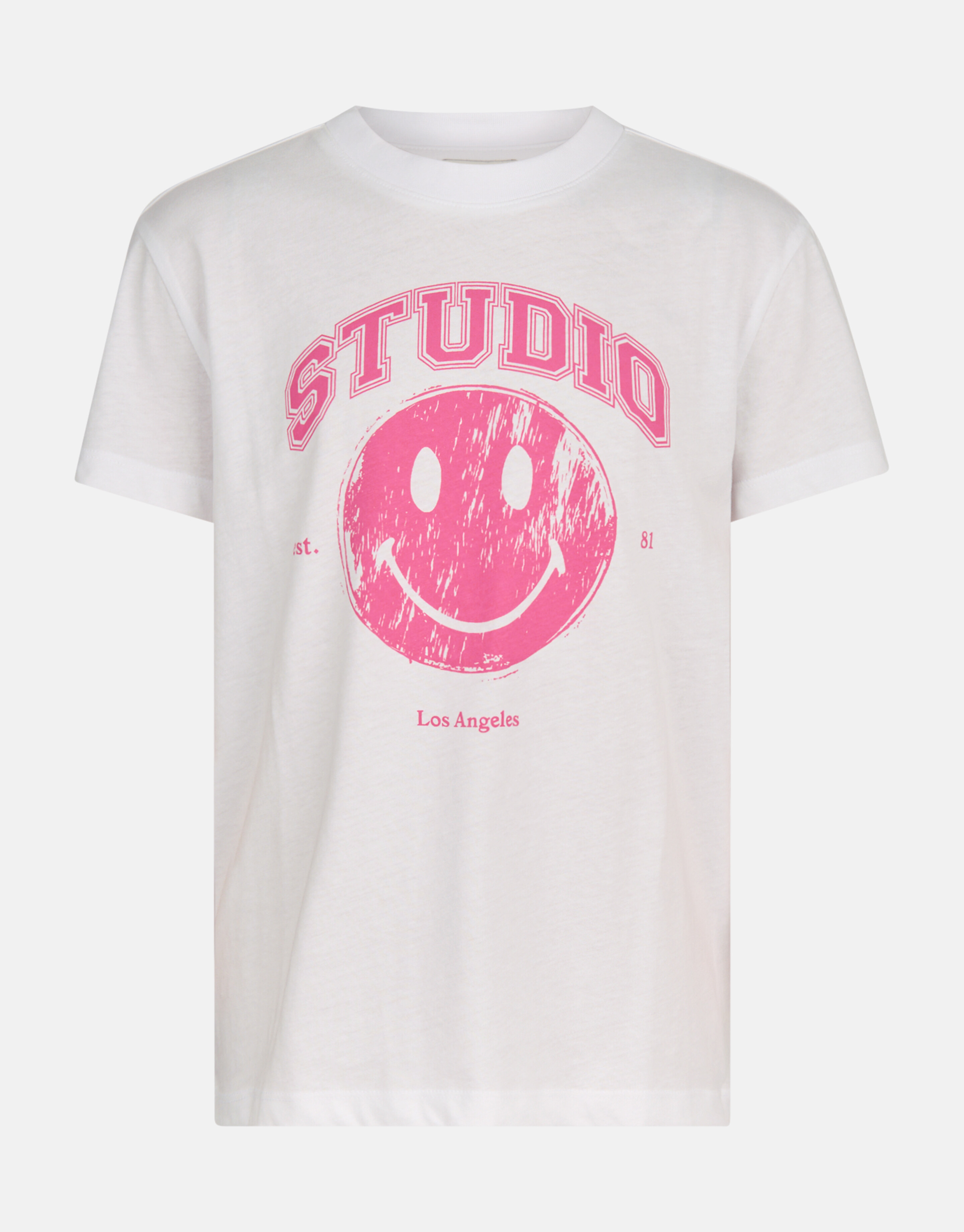 Kunstwerk Smiley T-shirt Wit SHOEBY GIRLS