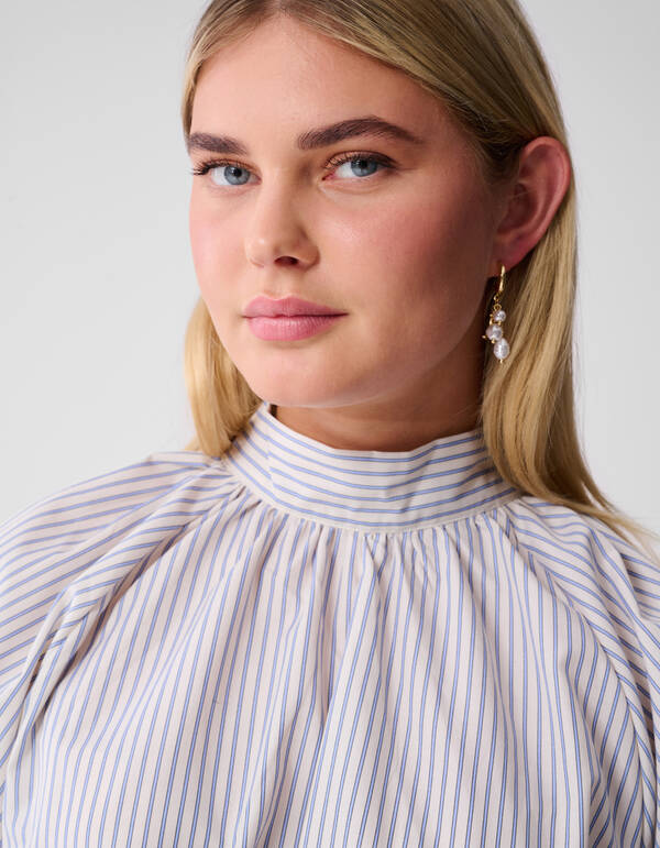 Gestreifte Schleifenbluse Blau SHOEBY WOMEN