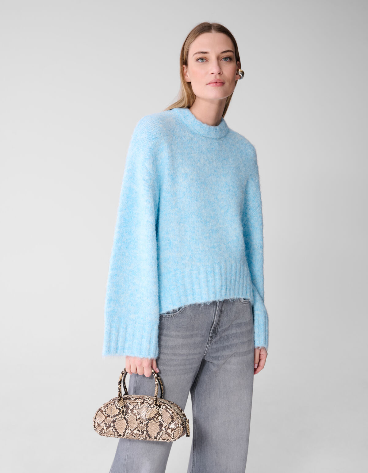&Uuml;bergro&szlig;er Pullover Hellblau SHOEBY WOMEN