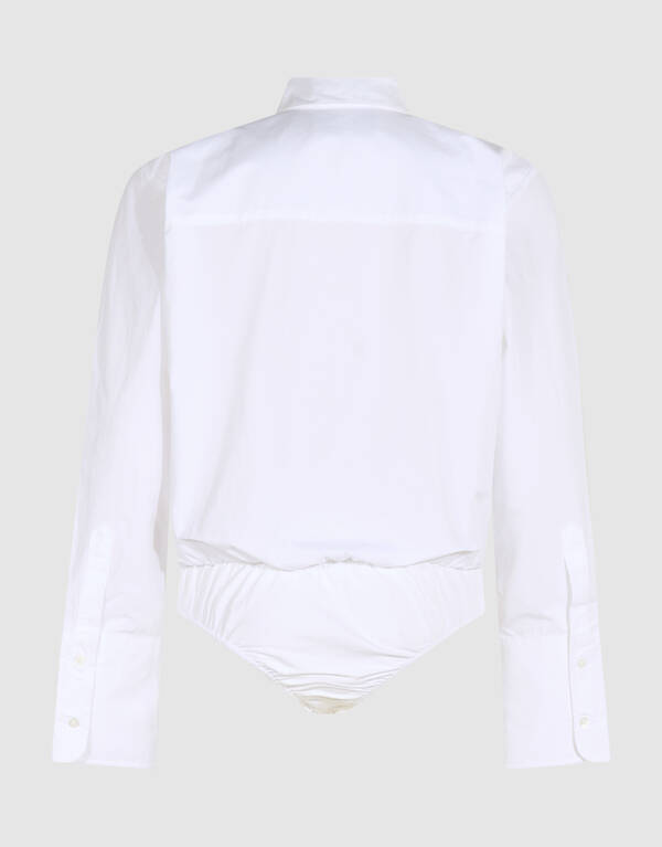 Popeline-Blusenbody in Wei&szlig; By Lonneke SHOEBY WOMEN
