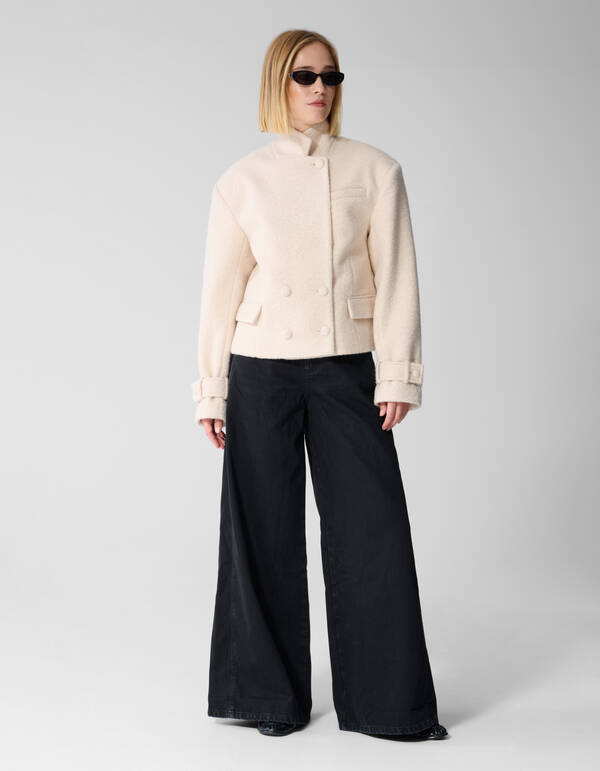 Teddy-Boucl&eacute;-Jacke in Offwhite By Lonneke SHOEBY WOMEN