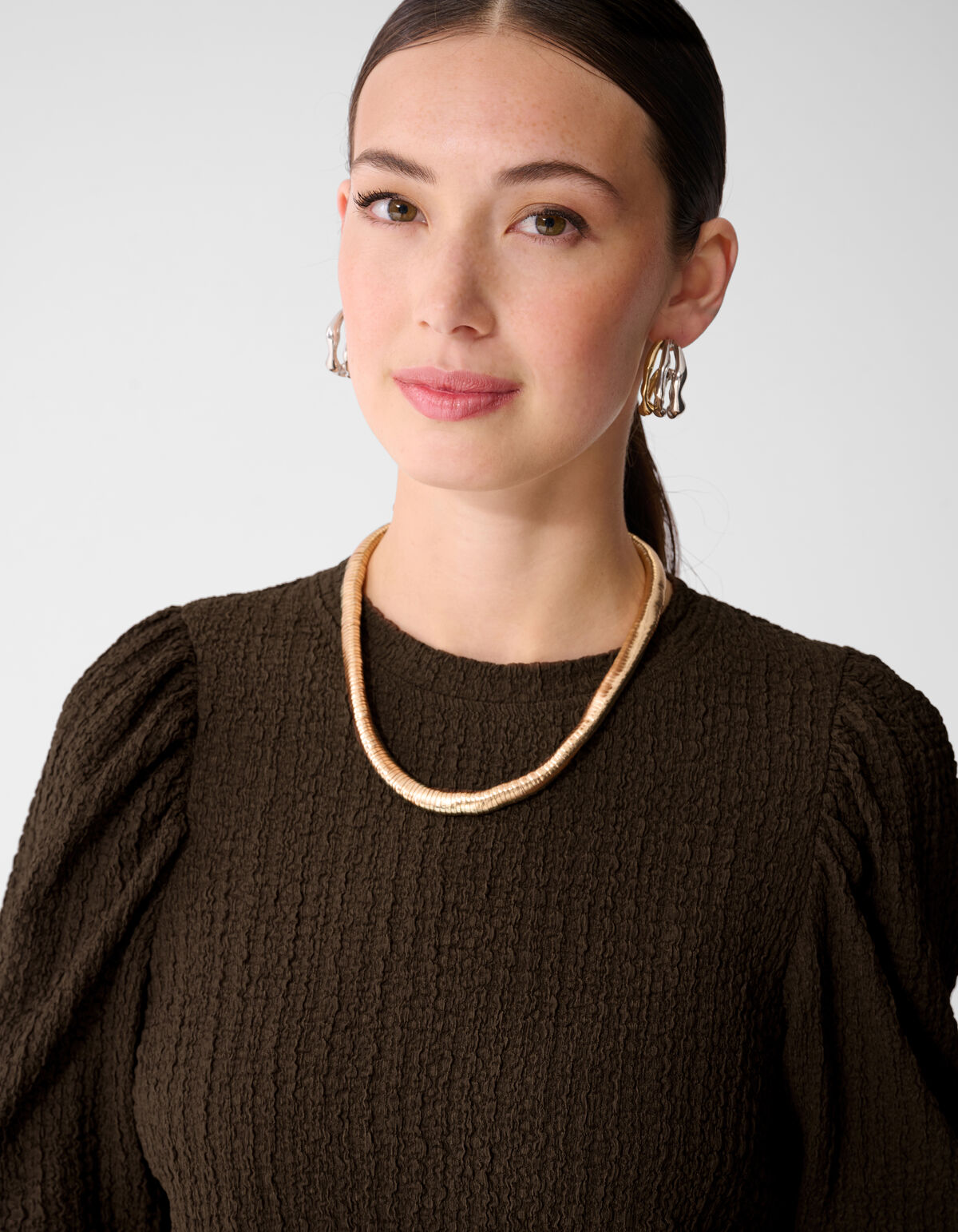Knitter-Top Ballon Braun SHOEBY WOMEN