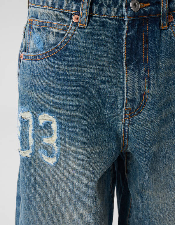 Varsity Ultra Wide Leg Jeans Dunkelblau SHOEBY BOYS