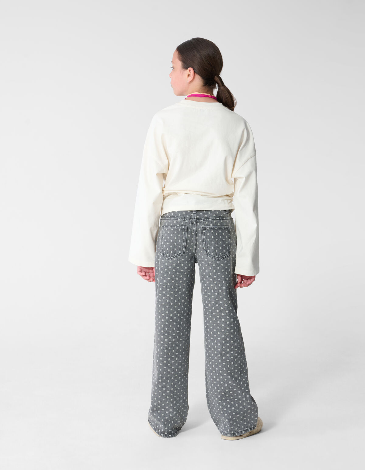 Langarmshirt mit Raffungen, gebrochenes Wei&szlig; SHOEBY GIRLS
