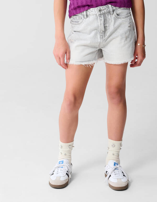 Destroy Denim Shorts Hellgrau SHOEBY GIRLS