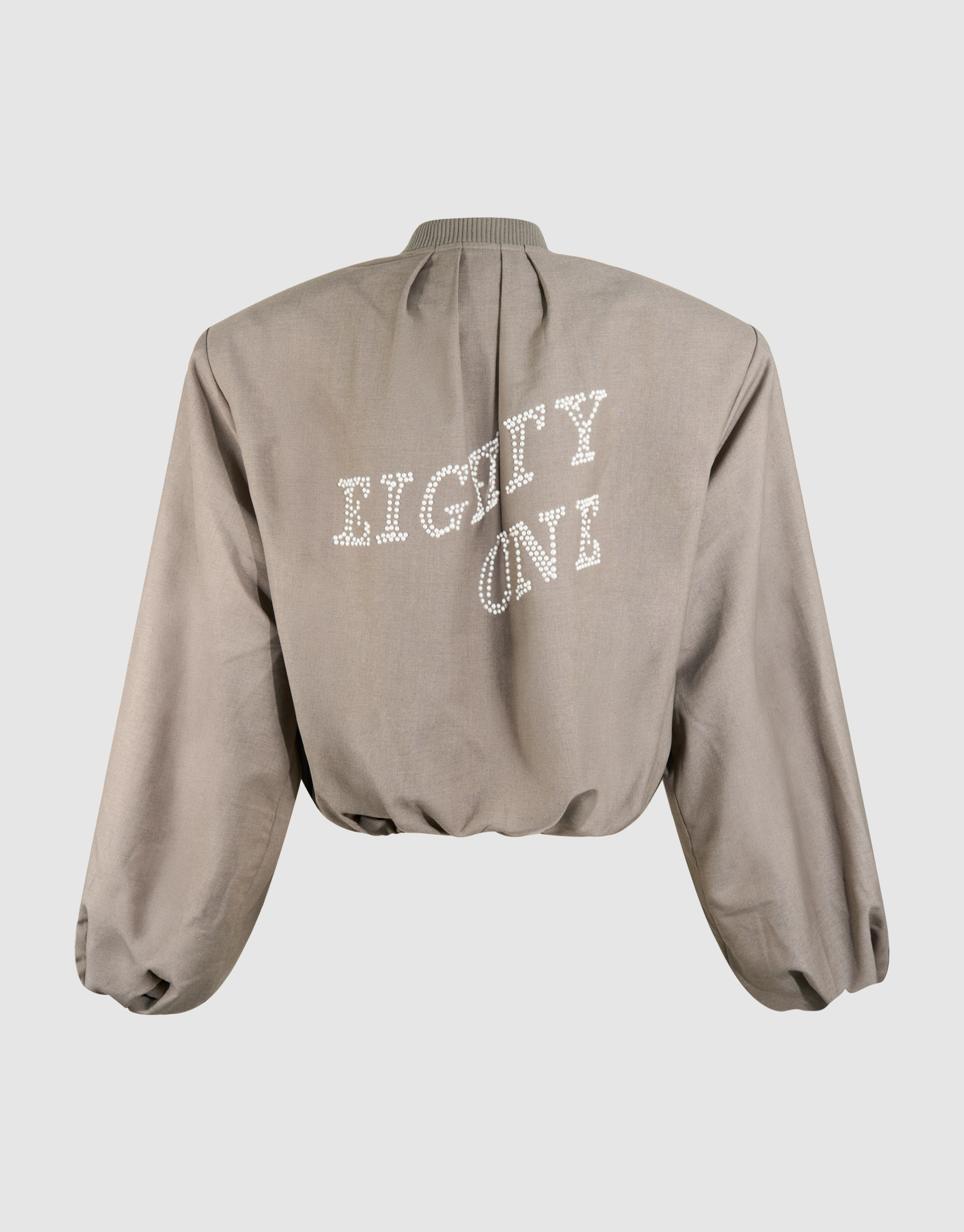 &Uuml;bergro&szlig;e Perlen-Bomberjacke Taupe SHOEBY WOMEN