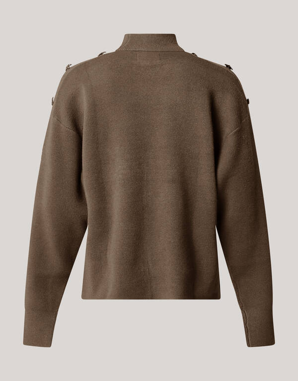 Knopfleiste Pullover Dunkelgr&uuml;n SHOEBY WOMEN