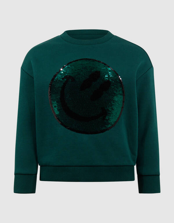 Zwei-Wege-Paillettenpullover Dunkelgr&uuml;n SHOEBY BOYS