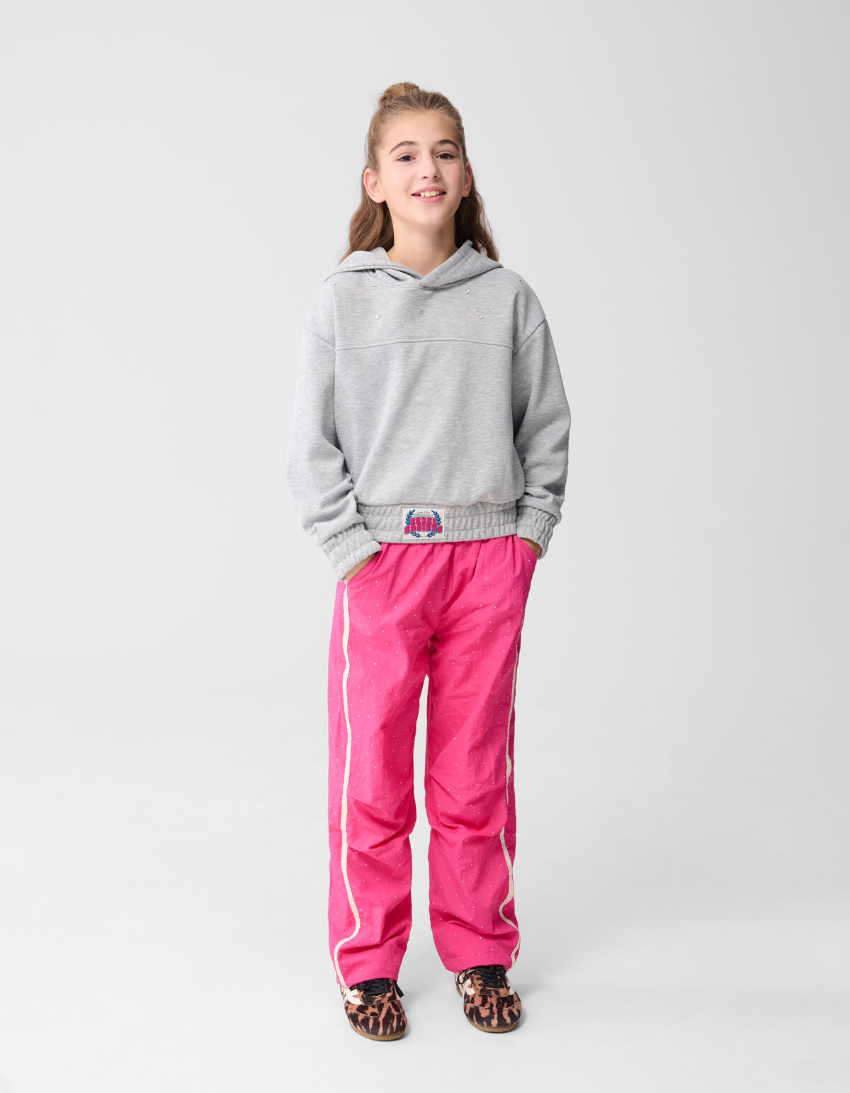 Strass Sporty Wide Leg Fit Hose Rosa SHOEBY GIRLS