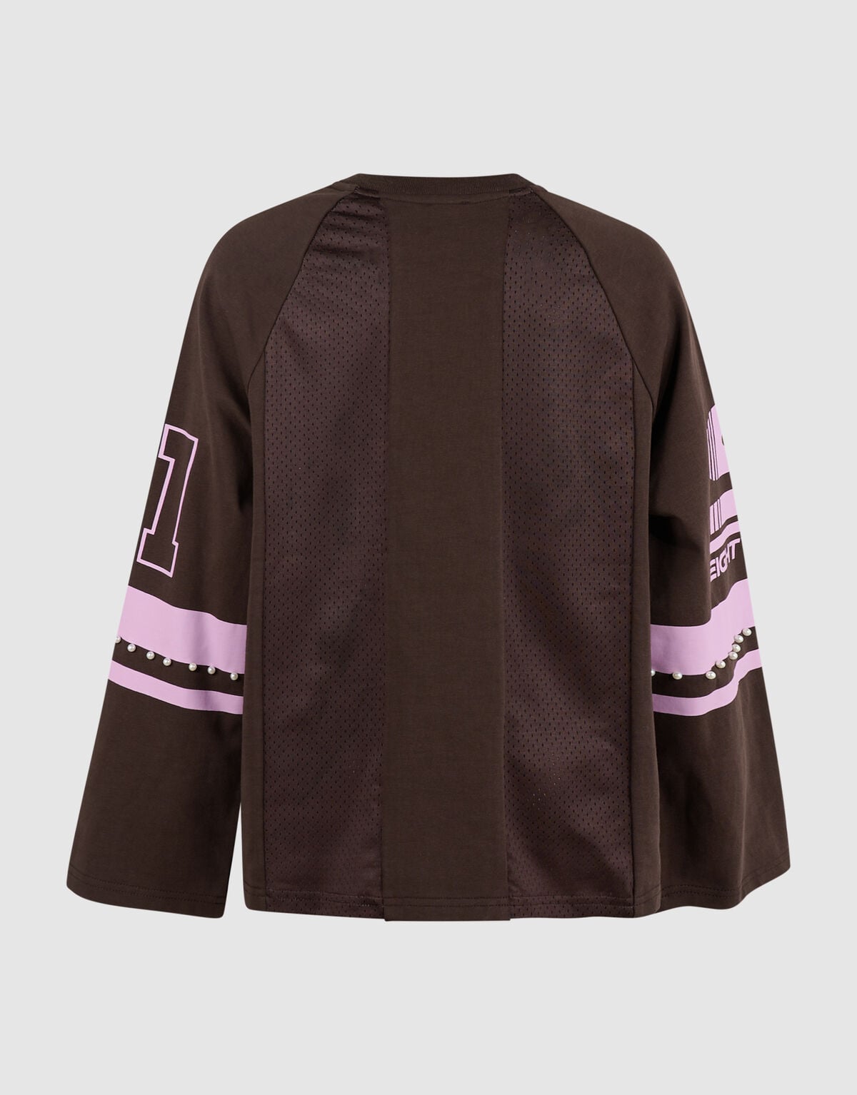 Perlen Mesh Longsleeve Dunkelbraun SHOEBY GIRLS