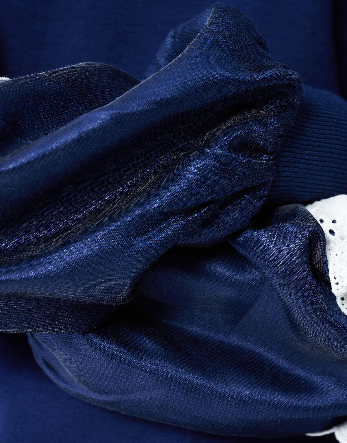 Satin-Spitzenpullover, Dunkelblau SHOEBY GIRLS