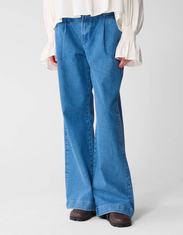 Faltenhose mit weitem Bein, Mediumstone SHOEBY WOMEN