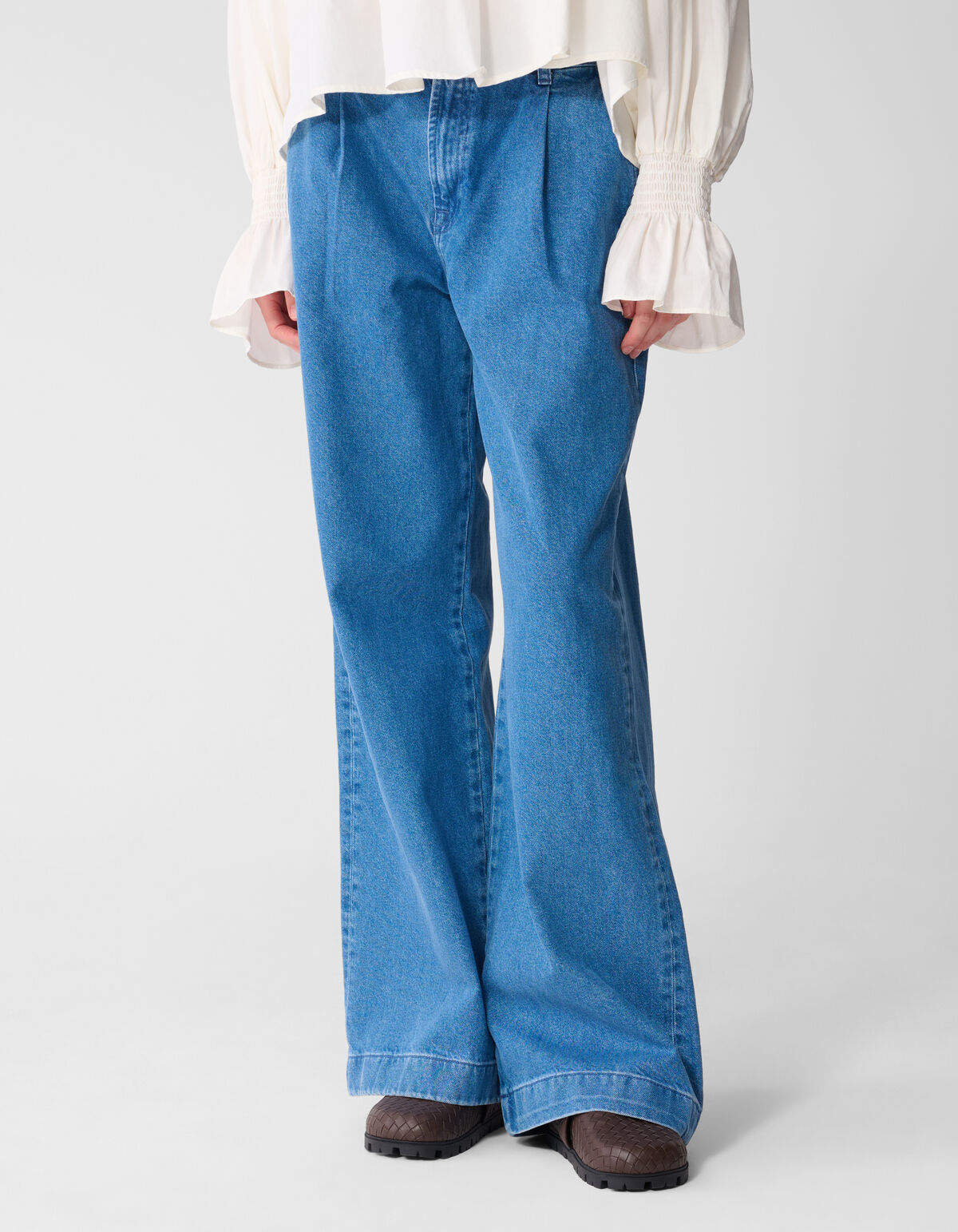 Faltenhose mit weitem Bein, Mediumstone SHOEBY WOMEN