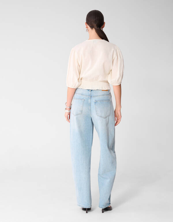 Kropptop mit Streifenmuster, wei&szlig; SHOEBY WOMEN