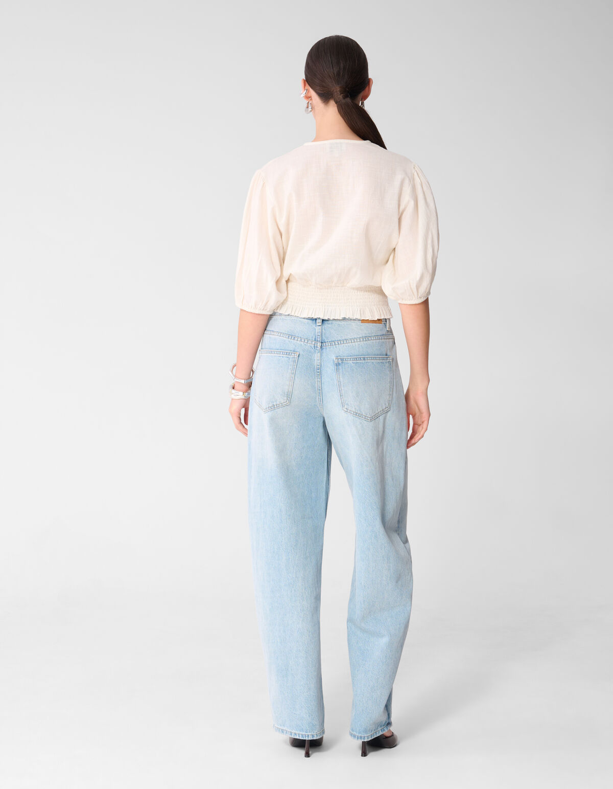 Kropptop mit Streifenmuster, wei&szlig; SHOEBY WOMEN