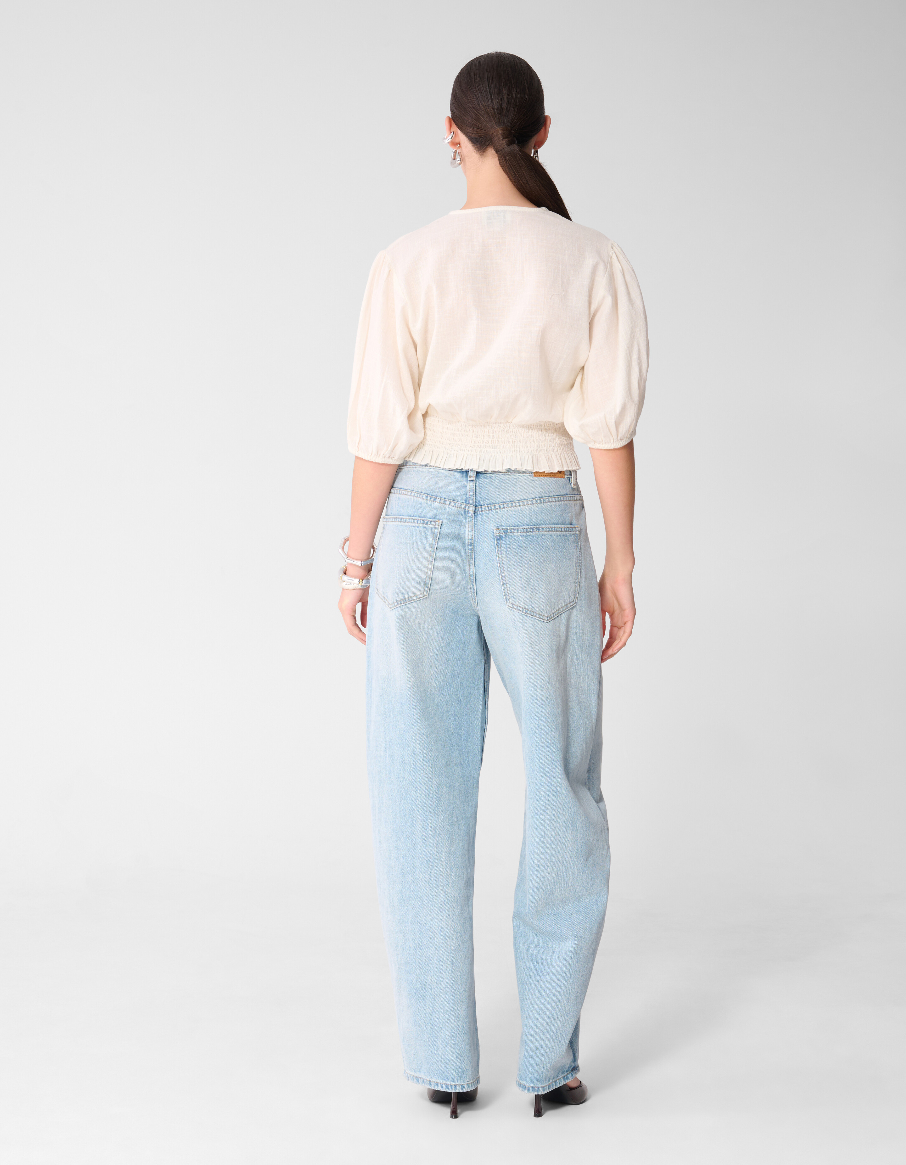 Kropptop mit Streifenmuster, wei&szlig; SHOEBY WOMEN