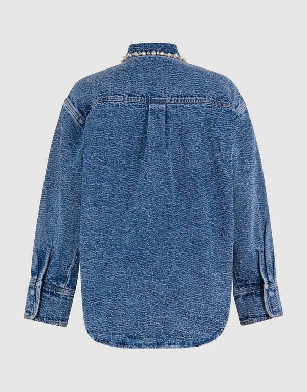 Strukturierte Jeansbluse Blau SHOEBY WOMEN