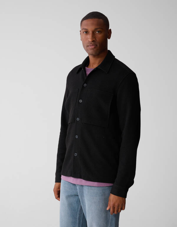 Waffle Overshirt Schwarz SHOEBY MEN