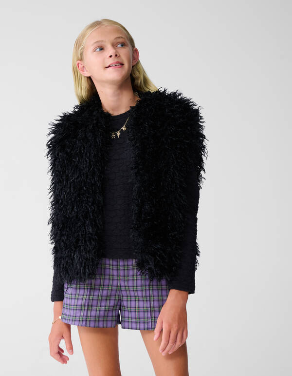 Fluffy Gilet Schwarz SHOEBY GIRLS