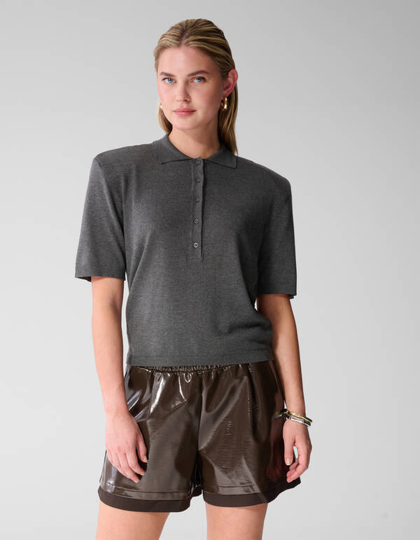 Dunkelgraue Poloshorts SHOEBY WOMEN
