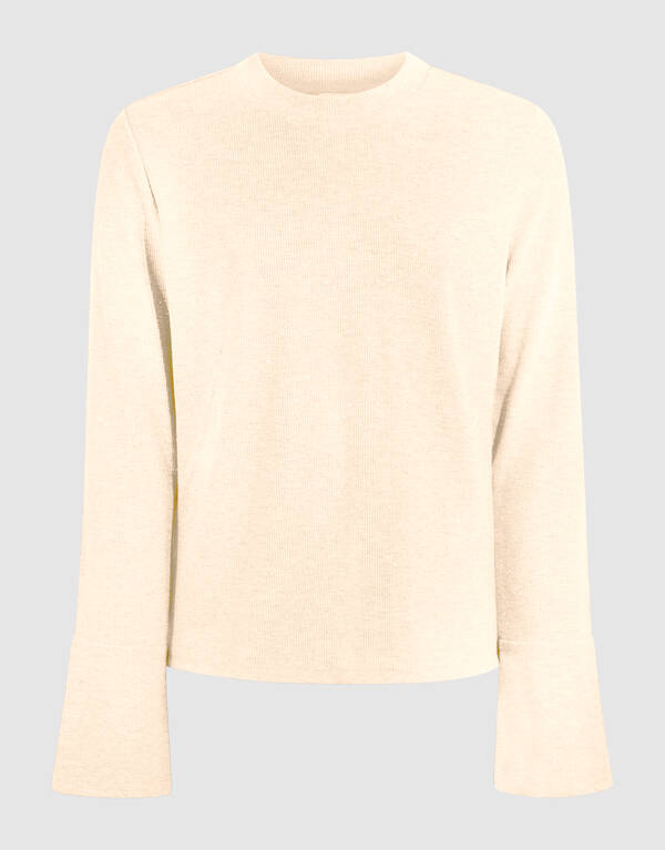 Strass Longsleeve Top Off-White SHOEBY GIRLS