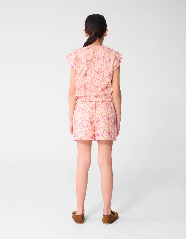 Bluse mit Blumenstickerei Hellorange SHOEBY GIRLS